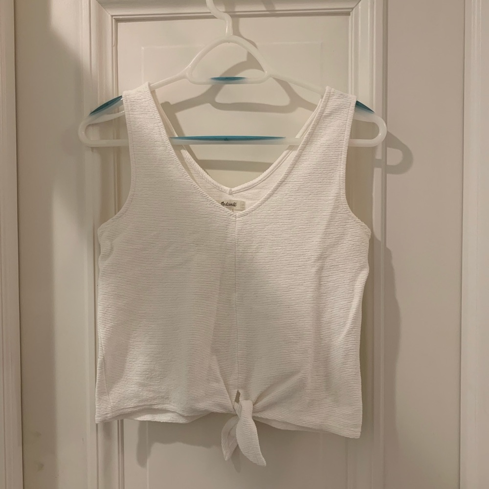 Madewell white knot tank top